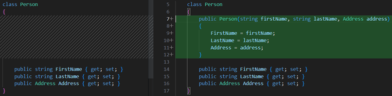 Add constructor parameters from members example