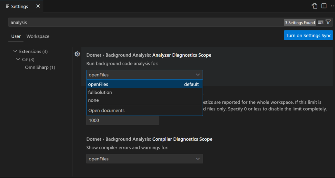 Configure Background Code Analysis