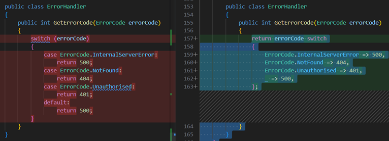 Convert switch statement to expression example