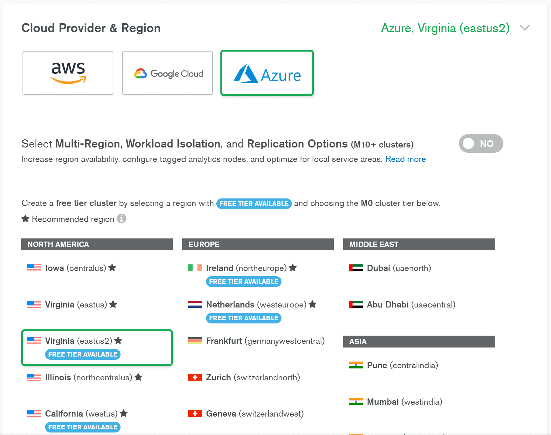 Create Azure Cluster