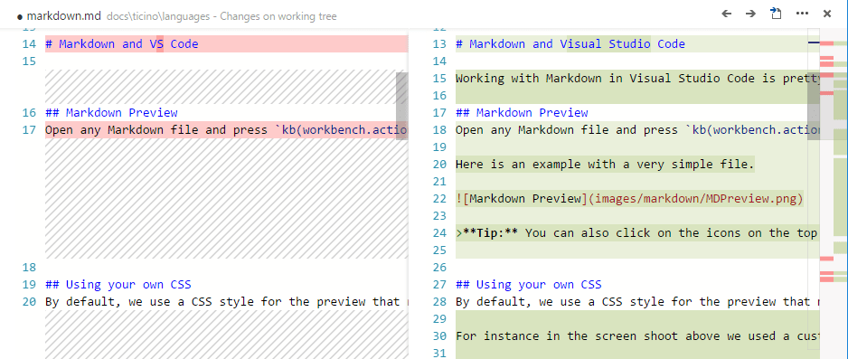 VS Code에서 파일 차이점