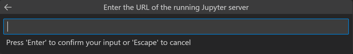 Prompt to supply a Jupyter server URI