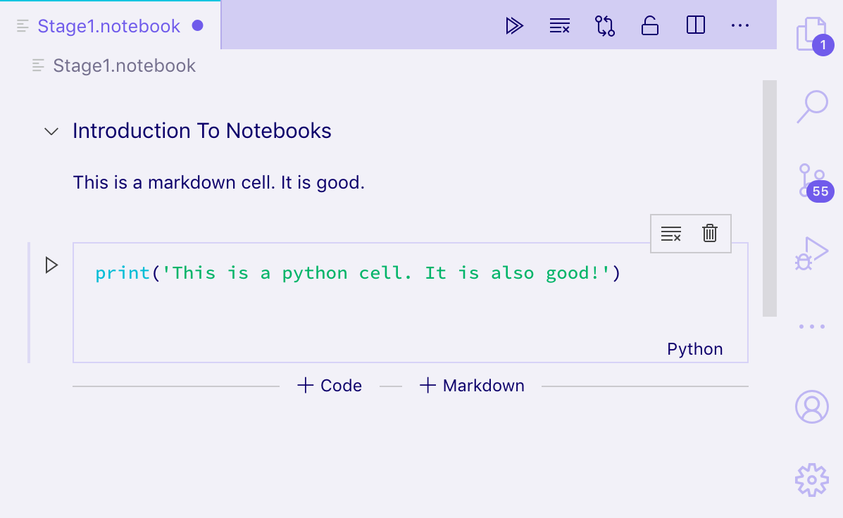 Notebook showing contents of a Jupyter Notebook formatted file