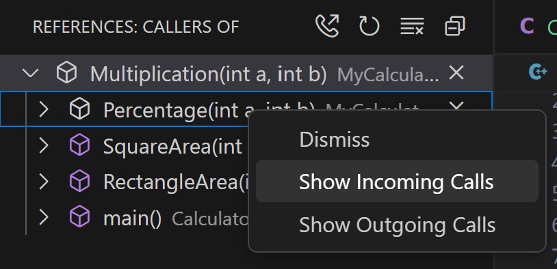 Nested Calls for Call Hierarchy