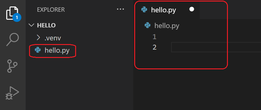 File Explorer hello.py