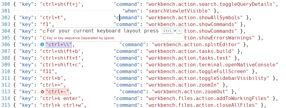 keybindings.json guidance