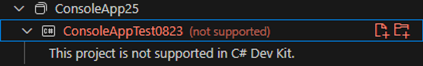 Project Not Supported in Solution Explorer